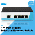 Interruptor ethernet industrial do tipo do trilho do ruído de HRUI Gigabit 4